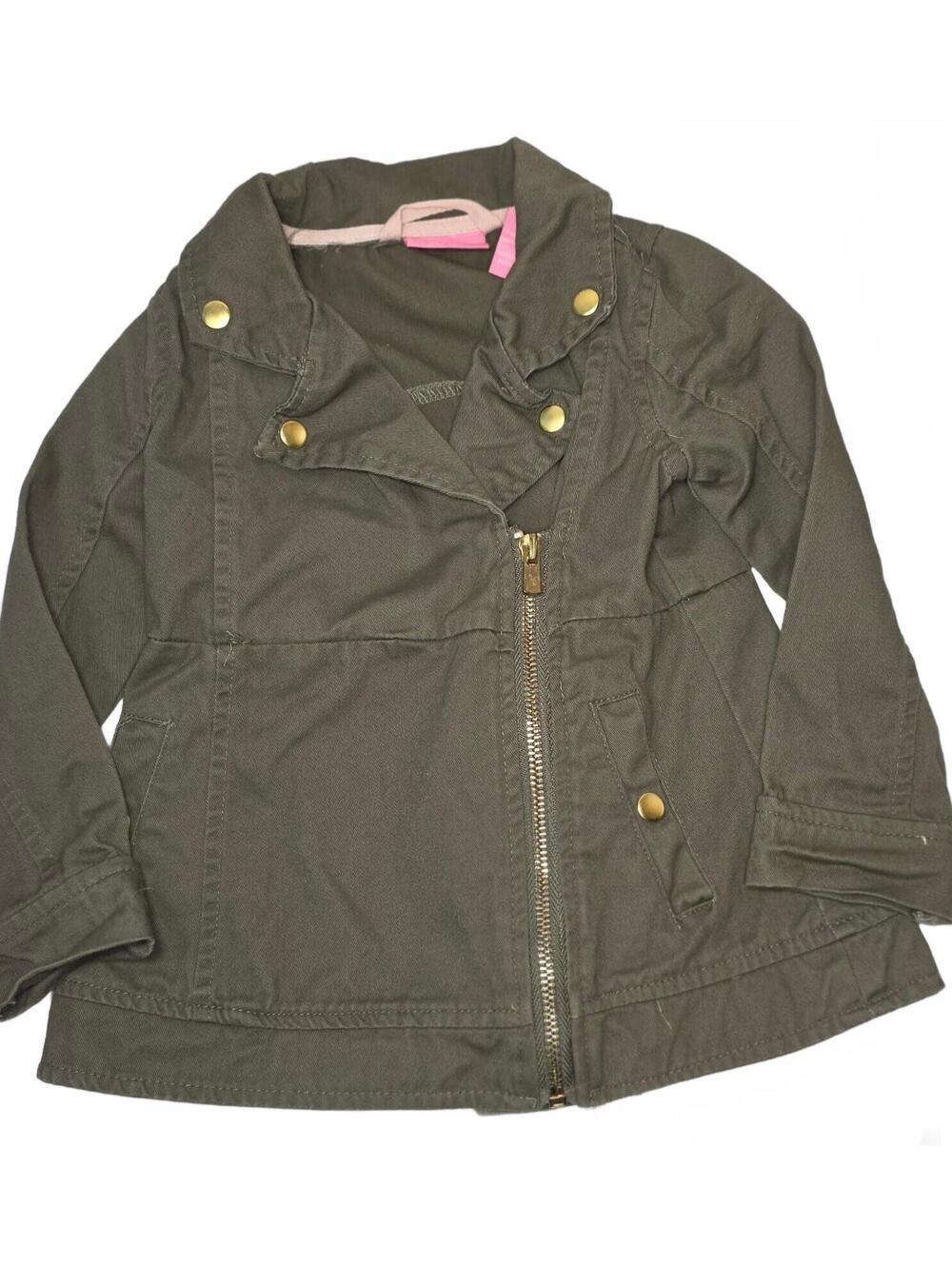 Isaac Mizrahi New York Olive Green Utility Jacket with Gold Accents Sz 24 Months